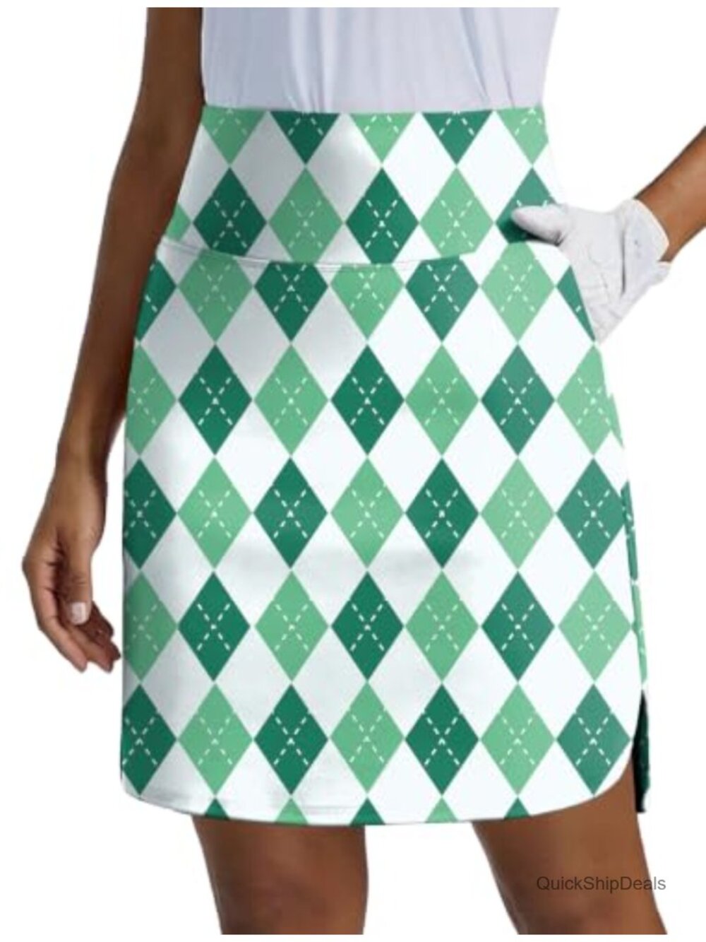 Women's 18" Golf Skort Built-in Shorts 3 Pockets High Waist UPF 50+